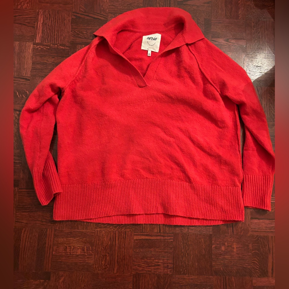Red V-Neck Sweater